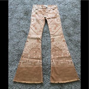 FREE PEOPLE DISCHARGE BALI FLARE BELL BOTTOM JEANS